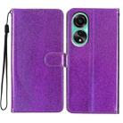 For OPPO A58 4G Glitter Powder Flip Leather Phone Case(Purple) - 1