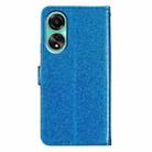 For OPPO A58 4G Glitter Powder Flip Leather Phone Case(Blue) - 3