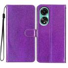 For OPPO A78 4G Glitter Powder Flip Leather Phone Case(Purple) - 1