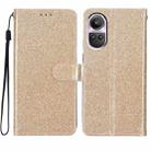 For OPPO Reno10 / Reno10 Pro Global Glitter Powder Flip Leather Phone Case(Gold) - 1