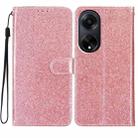 For OPPO A98 Glitter Powder Flip Leather Phone Case(Rose Gold) - 1