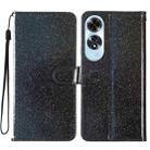 For OPPO A60 Glitter Powder Flip Leather Phone Case(Black) - 1