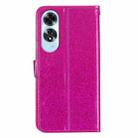 For OPPO A60 Glitter Powder Flip Leather Phone Case(Rose Red) - 3