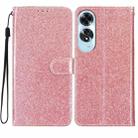 For OPPO A60 Glitter Powder Flip Leather Phone Case(Rose Gold) - 1