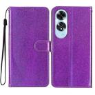 For OPPO A60 Glitter Powder Flip Leather Phone Case(Purple) - 1