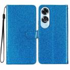 For OPPO A60 Glitter Powder Flip Leather Phone Case(Blue) - 1