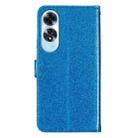 For OPPO A60 Glitter Powder Flip Leather Phone Case(Blue) - 3