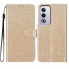 For OPPO A3 Pro Glitter Powder Flip Leather Phone Case(Gold) - 1