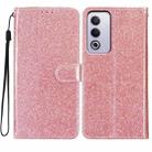For OPPO A3 Pro Glitter Powder Flip Leather Phone Case(Rose Gold) - 1