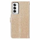 For OPPO Reno12 Global Glitter Powder Flip Leather Phone Case(Gold) - 3