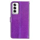 For OPPO Reno12 Global Glitter Powder Flip Leather Phone Case(Purple) - 3
