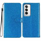 For OPPO Reno12 Global Glitter Powder Flip Leather Phone Case(Blue) - 1