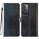 For OPPO Reno12 Pro Global Glitter Powder Flip Leather Phone Case(Black) - 1