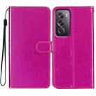 For OPPO Reno12 Pro Global Glitter Powder Flip Leather Phone Case(Rose Red) - 1