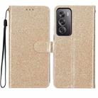 For OPPO Reno12 Pro Global Glitter Powder Flip Leather Phone Case(Gold) - 1