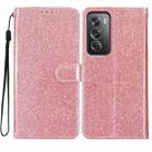 For OPPO Reno12 Pro Global Glitter Powder Flip Leather Phone Case(Rose Gold) - 1