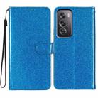 For OPPO Reno12 Pro Global Glitter Powder Flip Leather Phone Case(Blue) - 1