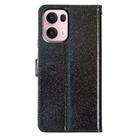 For OPPO Reno13 Pro Global Glitter Powder Flip Leather Phone Case(Black) - 3