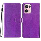 For OPPO Reno13 Pro Global Glitter Powder Flip Leather Phone Case(Purple) - 1