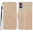 For Sony Xperia 5 V Glitter Powder Flip Leather Phone Case(Gold) - 1