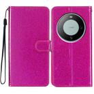 For Huawei Mate 60 Glitter Powder Flip Leather Phone Case(Rose Red) - 1