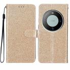 For Huawei Mate 60 Glitter Powder Flip Leather Phone Case(Gold) - 1