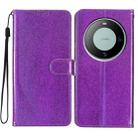 For Huawei Mate 60 Glitter Powder Flip Leather Phone Case(Purple) - 1