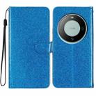 For Huawei Mate 60 Glitter Powder Flip Leather Phone Case(Blue) - 1