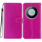 For Huawei Mate 60 Pro Glitter Powder Flip Leather Phone Case(Rose Red) - 1