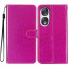 For Honor 90 Glitter Powder Flip Leather Phone Case(Rose Red) - 1