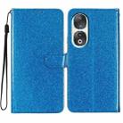 For Honor 90 Glitter Powder Flip Leather Phone Case(Blue) - 1