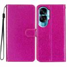 For Honor 90 Lite Glitter Powder Flip Leather Phone Case(Rose Red) - 1