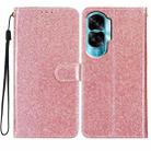 For Honor 90 Lite Glitter Powder Flip Leather Phone Case(Rose Gold) - 1