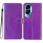 For Honor 90 Lite Glitter Powder Flip Leather Phone Case(Purple) - 1