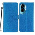 For Honor 90 Lite Glitter Powder Flip Leather Phone Case(Blue) - 1