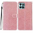 For Honor X6a Glitter Powder Flip Leather Phone Case(Rose Gold) - 1