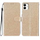 For Samsung Galaxy A05 Glitter Powder Flip Leather Phone Case(Gold) - 1