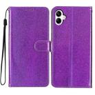 For Samsung Galaxy A06 4G Glitter Powder Flip Leather Phone Case(Purple) - 1
