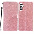 For Samsung Galaxy A36 5G Glitter Powder Flip Leather Phone Case(Rose Gold) - 1