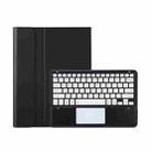 For Lenovo Xiaoxin Pad Pro 12.7 inch AM24-A TPU Ultra-thin Detachable Bluetooth Keyboard Tablet Leather Case with Touchpad(Black White) - 1