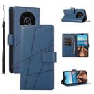 For Honor X30 PU Genuine Leather Texture Embossed Line Phone Case(Blue) - 1