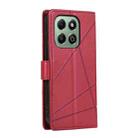 For Honor X6b PU Genuine Leather Texture Embossed Line Phone Case(Red) - 3