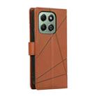 For Honor X6b PU Genuine Leather Texture Embossed Line Phone Case(Brown) - 3