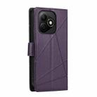 For Honor X60i PU Genuine Leather Texture Embossed Line Phone Case(Purple) - 3