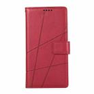 For Honor 200 Lite Global PU Genuine Leather Texture Embossed Line Phone Case(Red) - 2