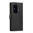 For Honor 300 Pro / 300 Ultra PU Genuine Leather Texture Embossed Line Phone Case(Black) - 3
