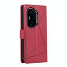 For Honor 300 Pro / 300 Ultra PU Genuine Leather Texture Embossed Line Phone Case(Red) - 3