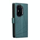 For Honor 300 Pro / 300 Ultra PU Genuine Leather Texture Embossed Line Phone Case(Green) - 3