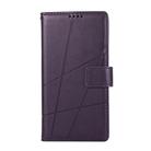 For Honor 300 Pro / 300 Ultra PU Genuine Leather Texture Embossed Line Phone Case(Purple) - 2