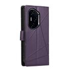 For Honor 300 Pro / 300 Ultra PU Genuine Leather Texture Embossed Line Phone Case(Purple) - 3